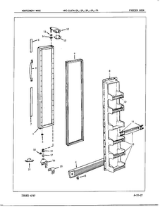 Freezer Door/misc Diagram and Parts List for 21674A  Admiral Refrigerator