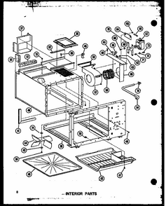 Interior Parts Diagram and Parts List for RVH-2 P72908-1M Amana Range Hood