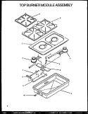 TOP BURNER MODULE ASSY Diagram and Parts List for XST111UW P113256NW Amana Cooktop