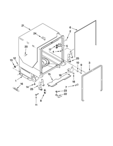 Tub And Frame Parts Diagram and Parts List for JDB3200AWW3  Jenn-Air Dishwasher