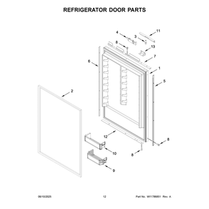 Refrigerator Door Parts Diagram and Parts List for JB36NXFXRE25  Jenn-Air Refrigerator