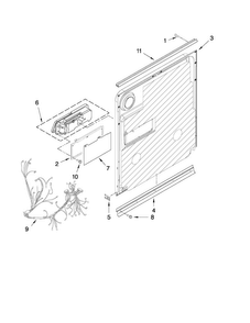 Inner Door Parts Diagram and Parts List for MDBH979SAW1  Maytag Dishwasher