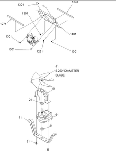Evaporator Fan Shroud & Motor Assy Diagram and Parts List for SSD522VS-P1320307WS  Amana Refrigerator