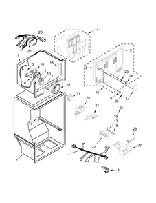 Liner Parts Diagram and Parts List for 5MT519SFEH00  Maytag Refrigerator