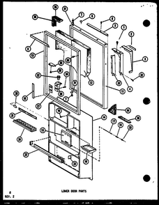 Lower Door Parts Diagram and Parts List for TD523E-P75288-1W  Amana Refrigerator