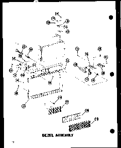 Bezel Assembly Diagram and Parts List for RC10A-PB P72091-1M Amana Microwave
