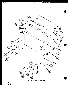 Freezer Door Parts Diagram and Parts List for TM16G1-P76512-28W  Amana Refrigerator