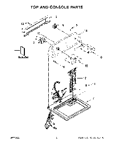 Top And Console Parts Diagram and Parts List for 11070222514  Kenmore Dryer