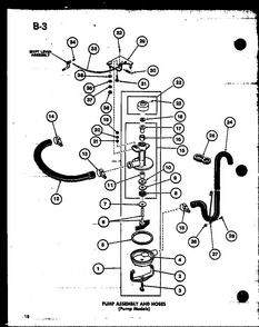 Pump Assembly And Hoses Diagram and Parts List for TWA-200 P75753-1W Amana Washer
