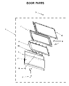 Door parts Diagram and Parts List for YMMV6190FZ3  Maytag Microwave