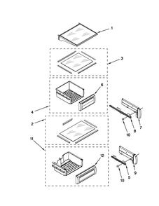 Refrigerator Shelf Parts Diagram and Parts List for JS48CXDBDB13  Jenn-Air Refrigerator