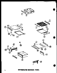 Section 6 Diagram and Parts List for SRI-22E-P74100-11W  Amana Refrigerator