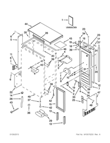 Cabinet Liner And Door Parts Diagram and Parts List for JIM158XXRS2  Jenn-Air Ice Maker