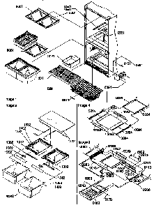 Shelving Assemblies Diagram and Parts List for 77272-P1311201WW  Amana Refrigerator