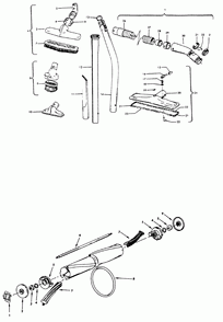 Diagram 1 Diagram and Parts List for U4415  Hoover Upright Vacuum