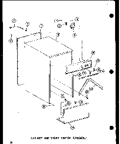 Cabinet And Start Switch Assembly Diagram and Parts List for ESMC-1-C P18011-8TC Amana Trash Compactor
