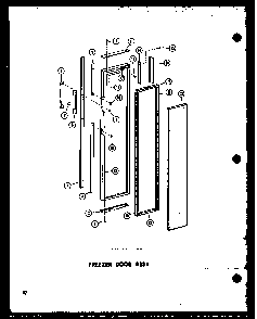 Freezer Door Assy Diagram and Parts List for SD19W-C-P60340-36WC  Amana Refrigerator