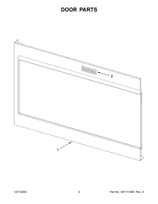 Door Parts Diagram and Parts List for MMV4207JB01  Maytag Microwave