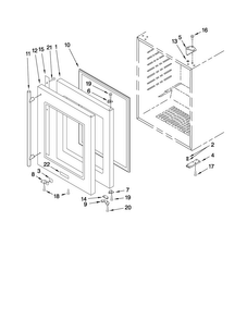 Door Parts Diagram and Parts List for JUW248RBRS01  Jenn-Air Wine and Beverage Cooler