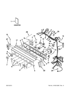 Washer/dryer Control Panel Parts Diagram and Parts List for MGT3800XW2  Maytag Washer Dryer Combo
