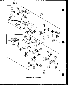 Interior Parts Diagram and Parts List for RC7A-D P72651-4M Amana Microwave