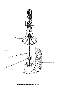 Agitator & Drive Bell Diagram and Parts List for CW3502L P1163208WL Amana Washer