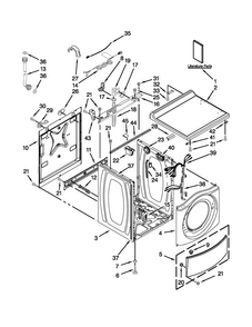 Top And Cabinet Parts Diagram and Parts List for MHN30PDCGW0  Maytag Washer