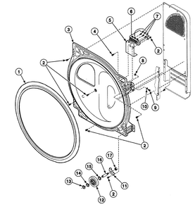 Roller Assy Diagram and Parts List for SSE307WF1500  Speed Queen Dryer