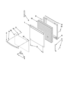 Door Parts Diagram and Parts List for ALY2280BDS12  Amana Range