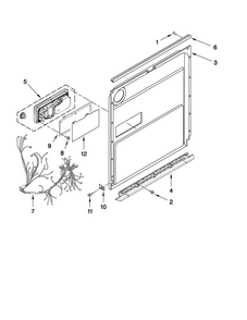 Inner Door Parts Diagram and Parts List for JDB8000AWB0  Jenn-Air Dishwasher