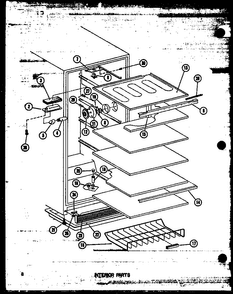 Intrerior Parts Diagram and Parts List for ESU13B-A P60345-46WA Amana Freezer
