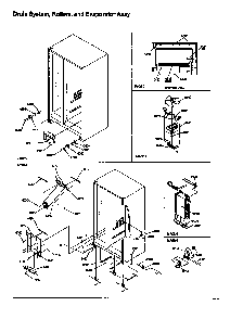 Drain System, Rollers, And Evaporator Assy Diagram and Parts List for SBD20S4E-P1190004WE  Amana Refrigerator
