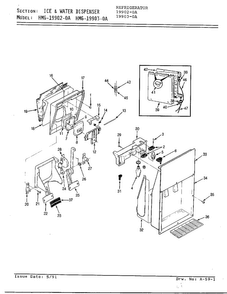 Ice And Water Dispenser Diagram and Parts List for 19903-0A  Admiral Refrigerator