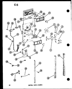 Control Parts Diagram and Parts List for TM14D-P73953-23W  Amana Refrigerator