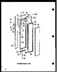 Freezer Door Assy Diagram and Parts List for SRN22N-C-P60230-64WC  Amana Refrigerator