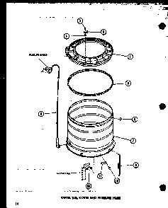 Outer Tub Diagram and Parts List for TAA300 P75751-14W Amana Washer