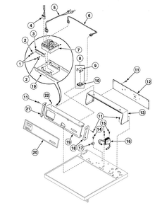 Control Panel Diagram and Parts List for SDGY09QF  Speed Queen Dryer