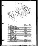 OVEN DOOR Diagram and Parts List for QKO-661D  Amana Wall Oven