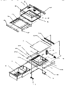 Refrigerator Shelving And Drawers Diagram and Parts List for SPD25QA3W-P1181321WW  Amana Refrigerator