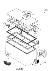 Door Gasket, Liner And Hardware Diagram and Parts List for AC50KW-P1317817WW  Amana Freezer