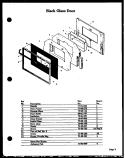 BLACK GLASS DOOR Diagram and Parts List for QKO-751  Amana Wall Oven