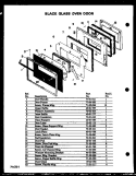 BLACK GLASS OVEN DOOR Diagram and Parts List for QDO-695D  Amana Wall Oven