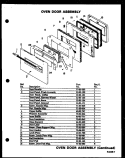 OVEN DOOR ASSY Diagram and Parts List for QDO-695D  Amana Wall Oven