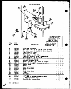 Add On Ice-maker (ic-3/p76213-1w) (cic-4/p76213-2w) (ic-3h/p76213-7w) (cic-4h/p76213-8w) Diagram and Parts List for TL8J-P7739024W  Amana Refrigerator