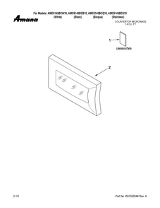 Microwave Door Parts Diagram and Parts List for AMC5143BCQ10  Amana Microwave