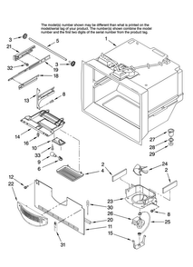 Freezer Liner Parts Diagram and Parts List for ABR1922FES12  Amana Refrigerator
