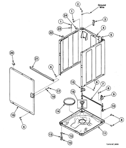 Cabinet Diagram and Parts List for SWT121LA  Speed Queen Washer