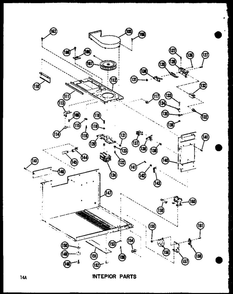 Interior Parts 2 Diagram and Parts List for RR-4D P71100-5M Amana Microwave