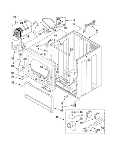 Cabinet Parts Diagram and Parts List for 7MMGDX700YL0  Maytag Dryer
