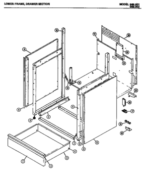 02 - LOWER FRAME Diagram and Parts List for 969002  Maytag Range